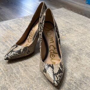 Sam Edelman Snakeskin Pattern Heels Hazel 6.5W 6 1/2 Wide